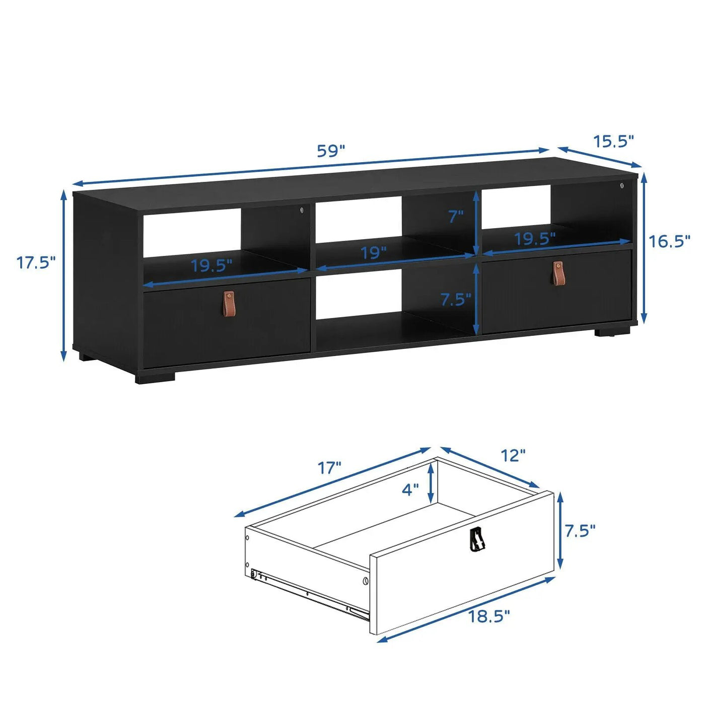 TV Stand Entertainment Media Center Console for TV's up to 60 Inch with Drawers Walnut by DirectDeals