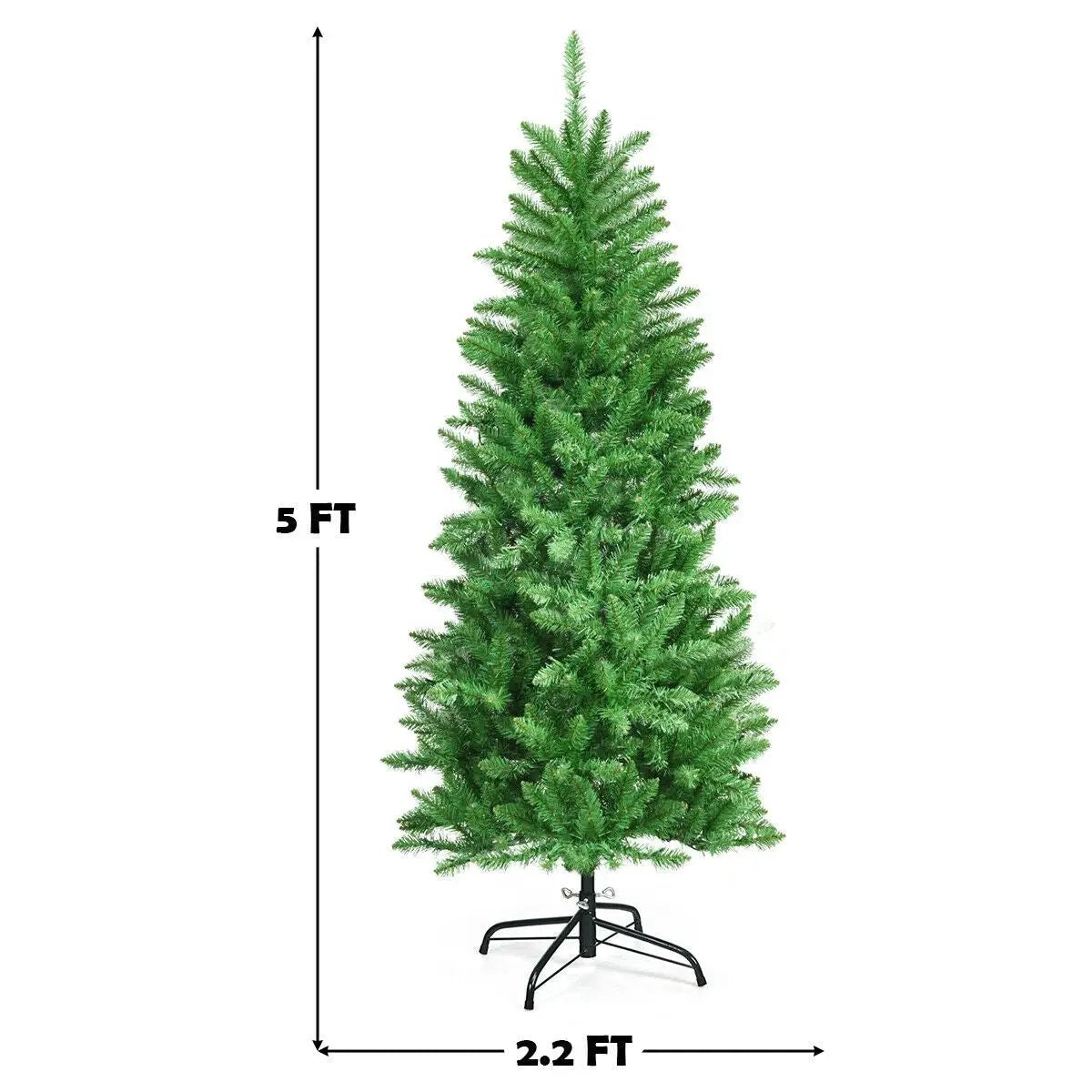 6 Feet PVC Hinged Pre-lit Artificial Fir Pencil Christmas Tree with 150 Lights by DirectDeals