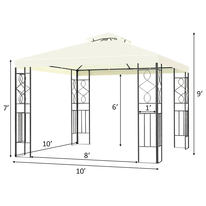 2 Tiers 10 x 10 Feet Patio Gazebo Canopy Tent by DirectDeals