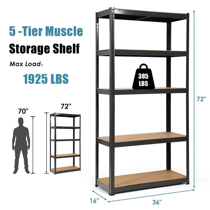 2 Pcs Storage Shelves Garage Shelving Units Tool Utility Shelves by DirectDeals