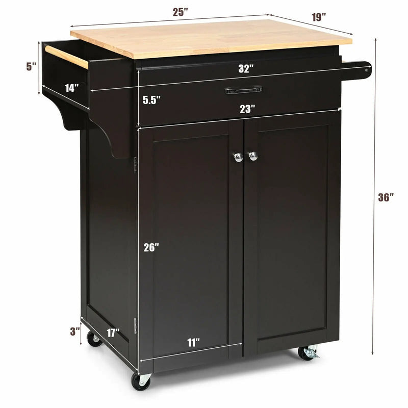 Utility Rolling Storage Cabinet Kitchen Island Cart with Spice Rack by DirectDeals