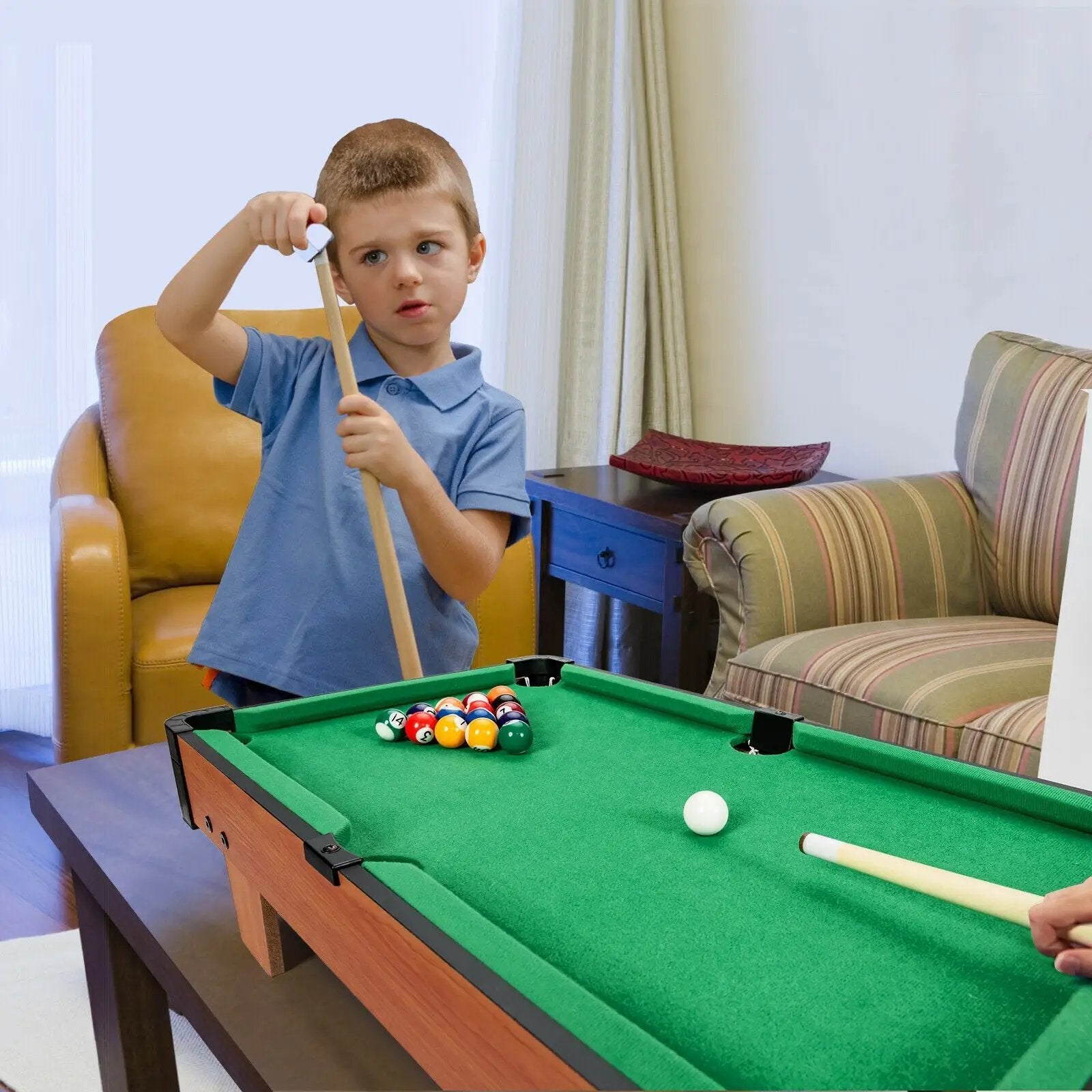 24‚Äù Mini Tabletop Pool Table Set Indoor Billiards Table with Accessories by DirectDeals