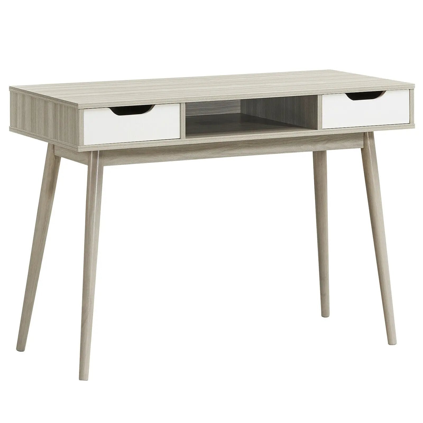 Stylish Computer Desk Workstation with 2 Drawers and Solid Wood Legs by DirectDeals