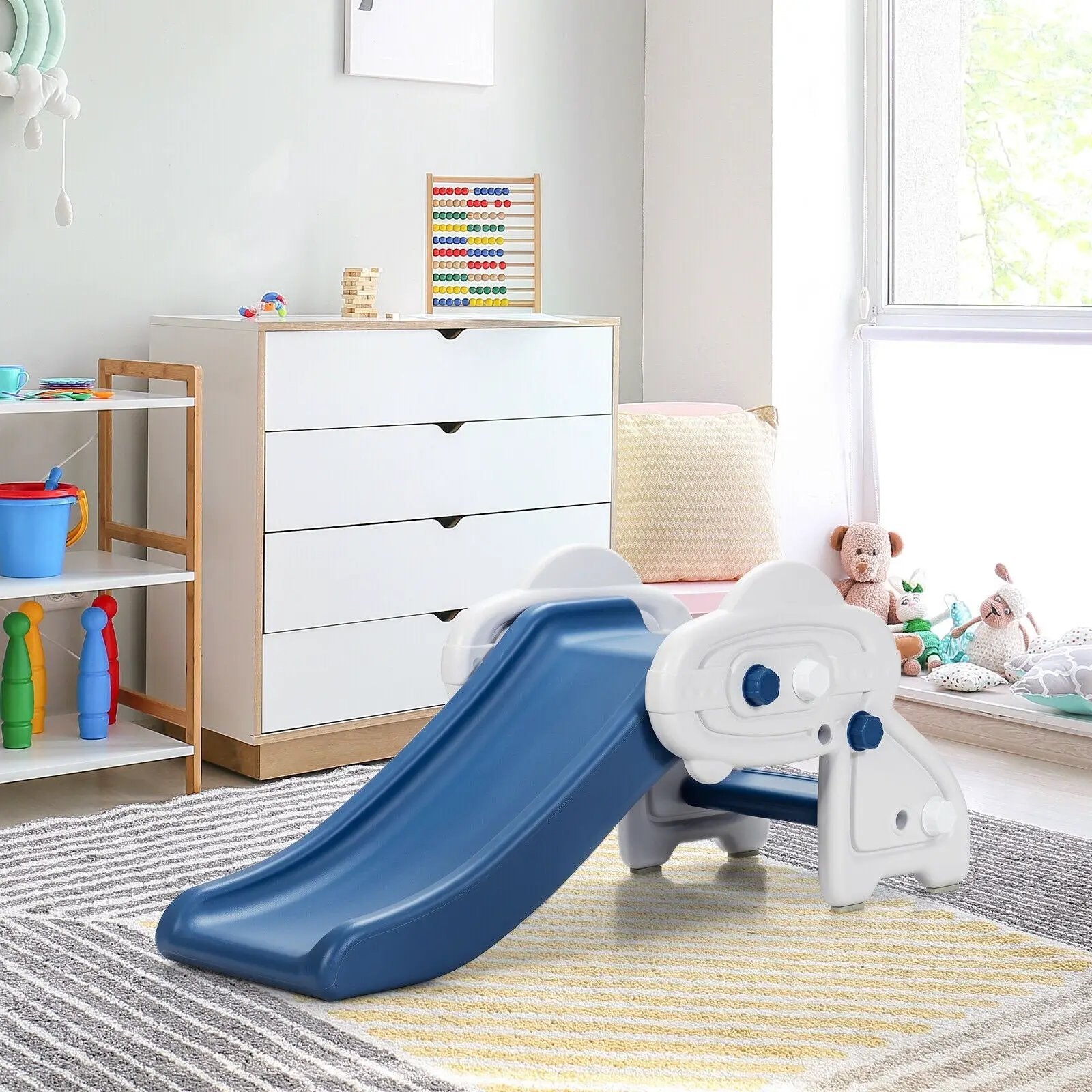 Freestanding Baby Mini Play Climber Slide Set with HDPE anf Anti-Slip Foot Pads by DirectDeals
