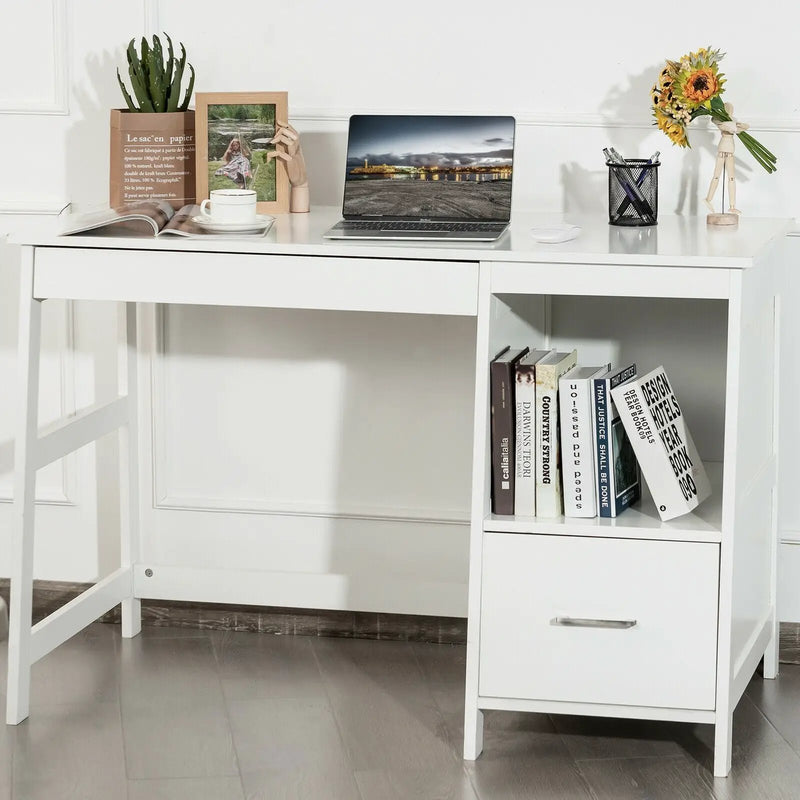 47.5 Inch Modern Home Computer Desk with 2 Storage Drawers by DirectDeals