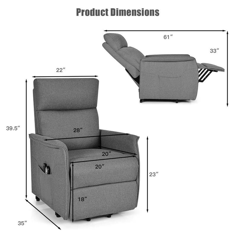 Power Lift Massage Recliner Chair for Elderly with Heavy Padded Cushion by DirectDeals