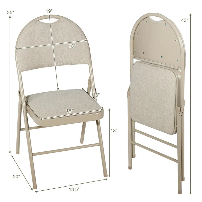 Set of 6 Folding Fabric Upholstered Metal Chairs by DirectDeals