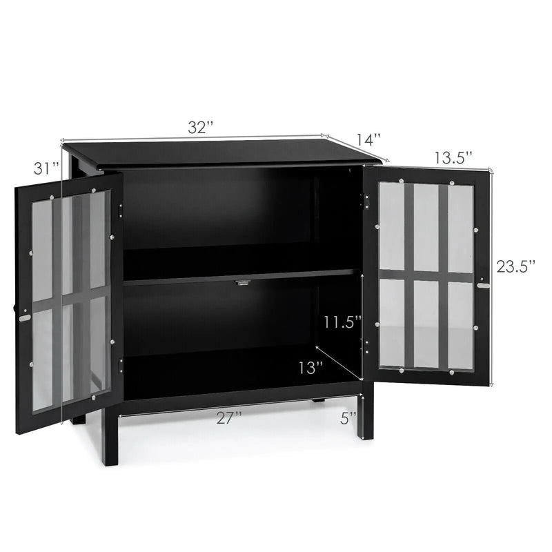 Glass Door Sideboard Console Storage Buffet Cabinet by DirectDeals