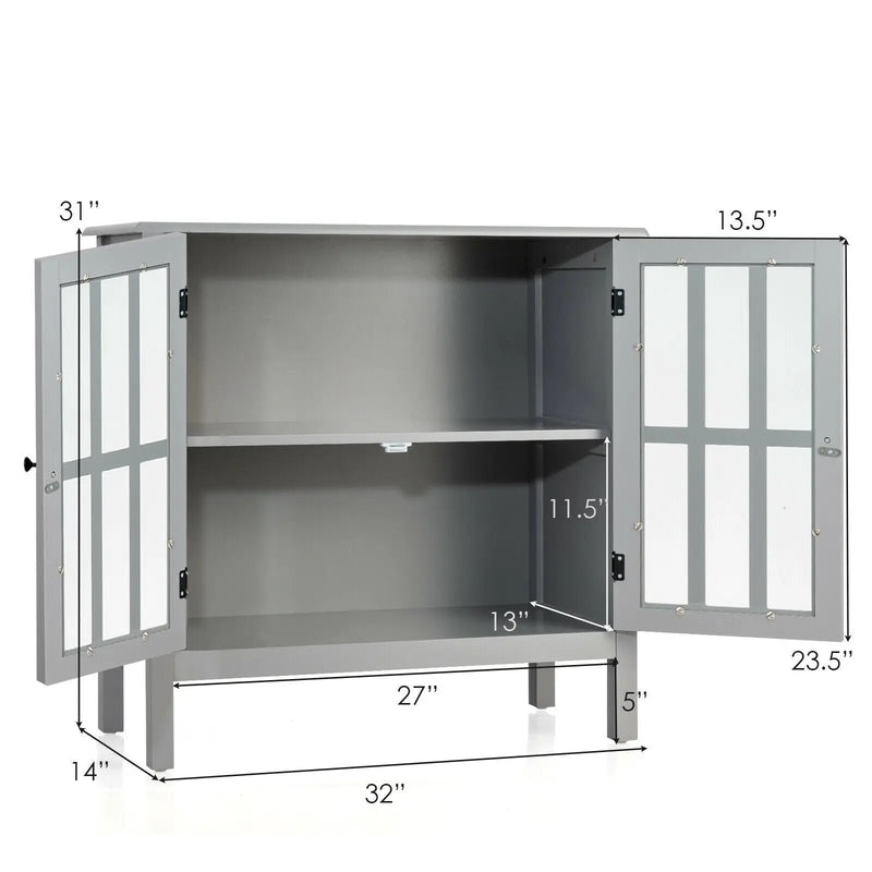 Glass Door Sideboard Console Storage Buffet Cabinet by DirectDeals
