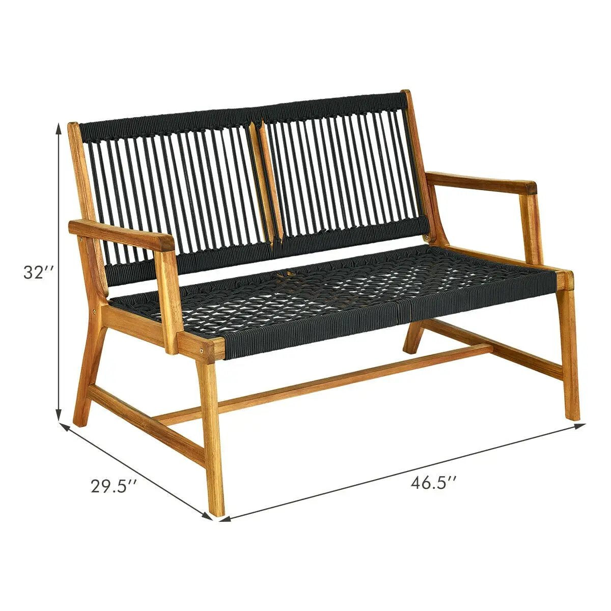 2-Person Acacia Wood Yard Bench for Balcony and Patio by DirectDeals