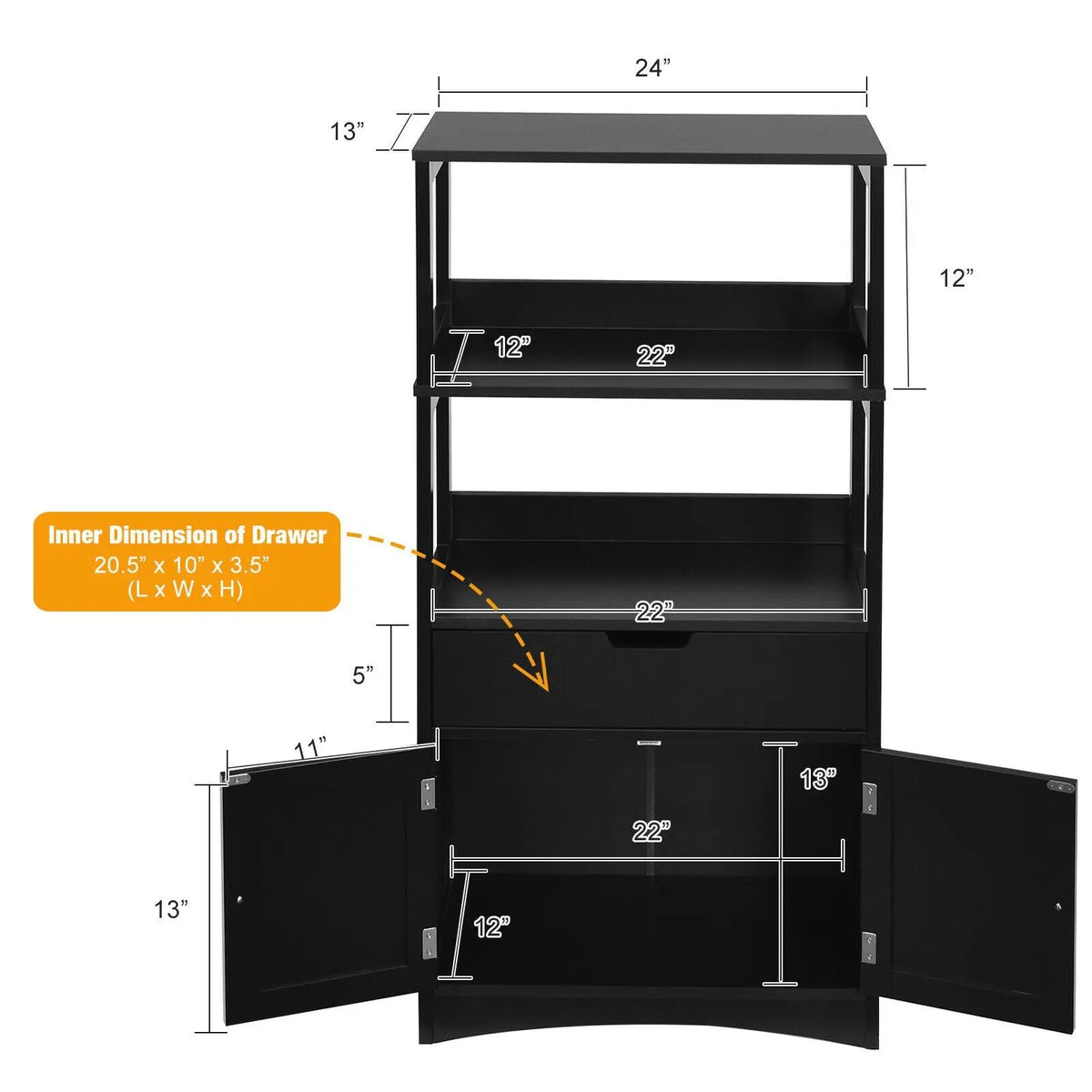 Bathroom Storage Cabinet with Drawer and Shelf Floor Cabinet by DirectDeals