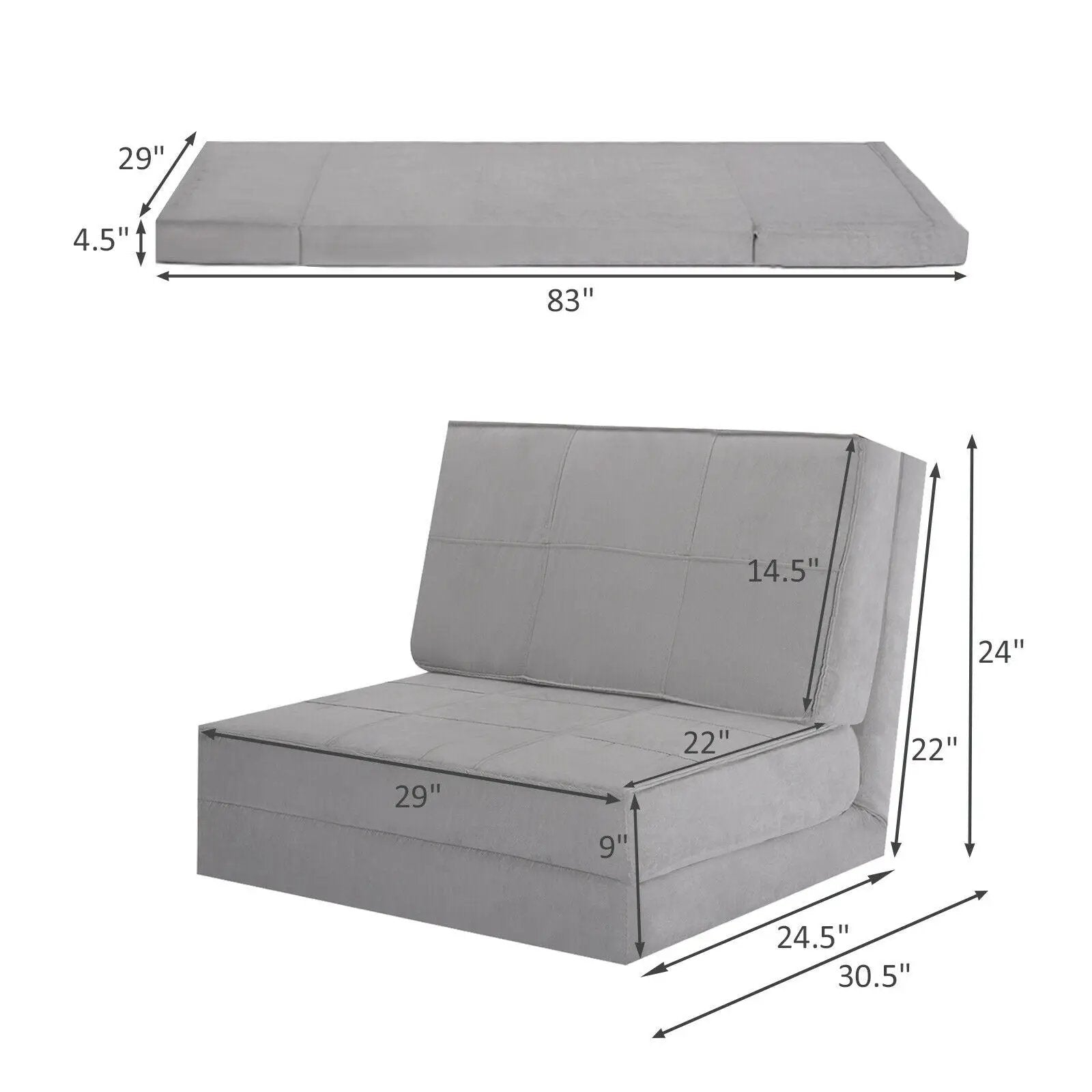 High Quality Fam Convertible Lounger Folding Sofa Sleeper Bed by DirectDeals