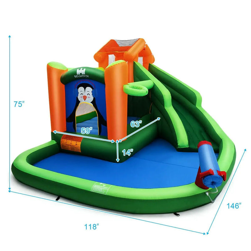 Inflatable Slide Bouncer and Water Park Bounce House Without Blower by DirectDeals