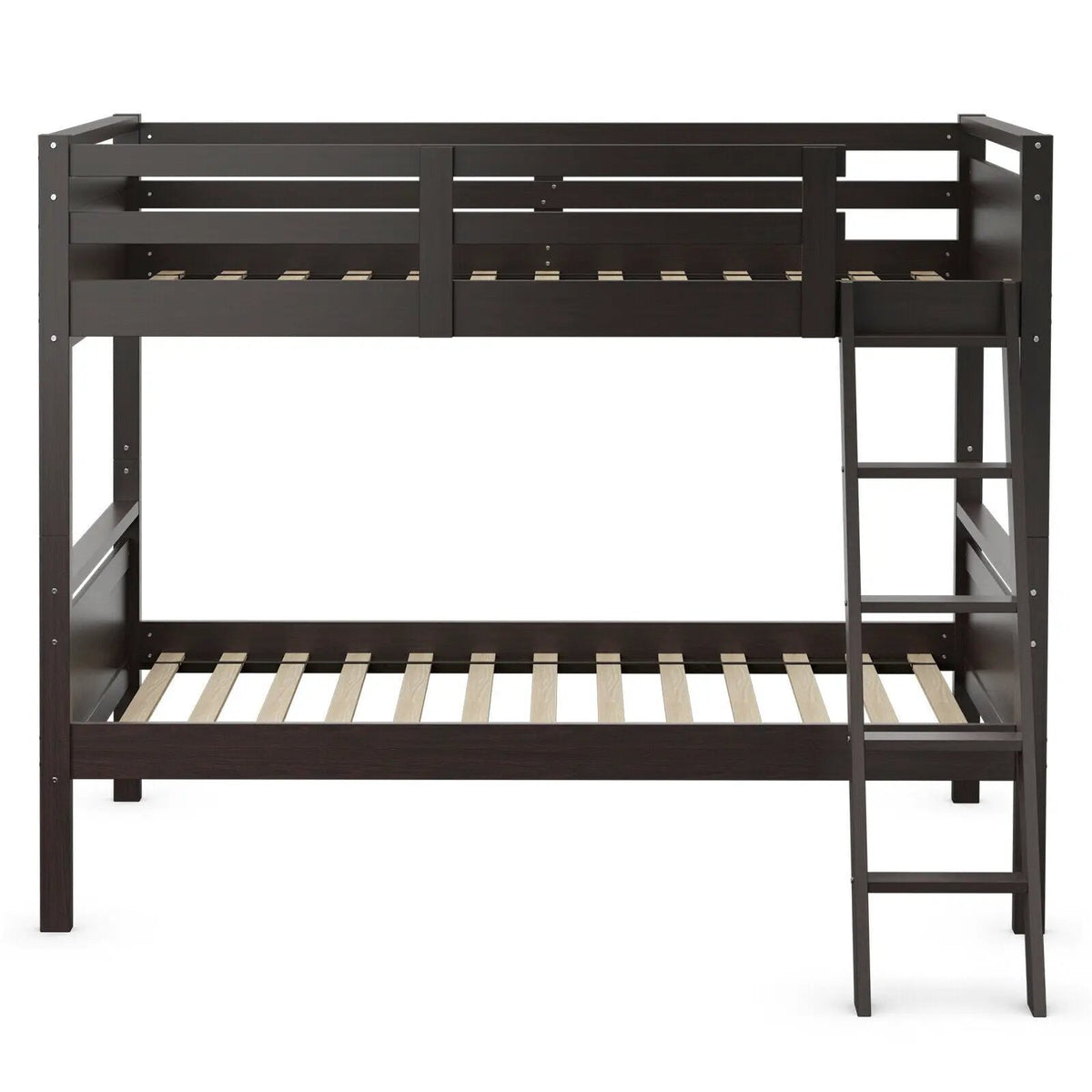 Twin Over Twin Bunk Bed Convertible 2 Individual Beds Wooden by DirectDeals