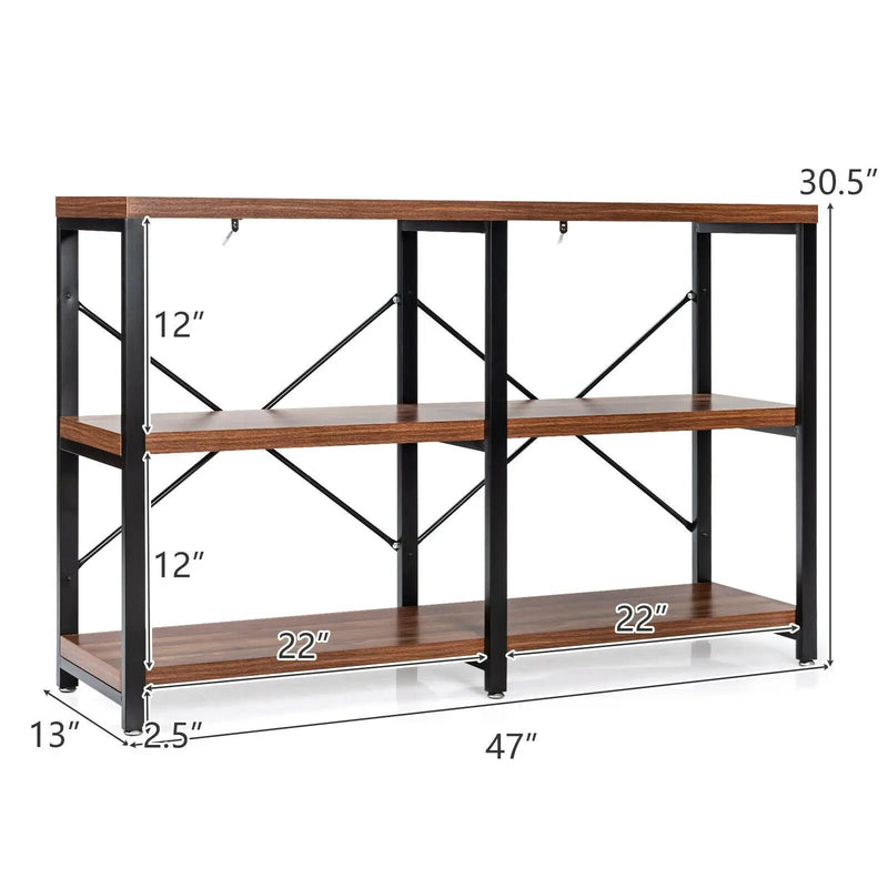 3 Tier 47 Inch Console Metal Frame Sofa Table by DirectDeals