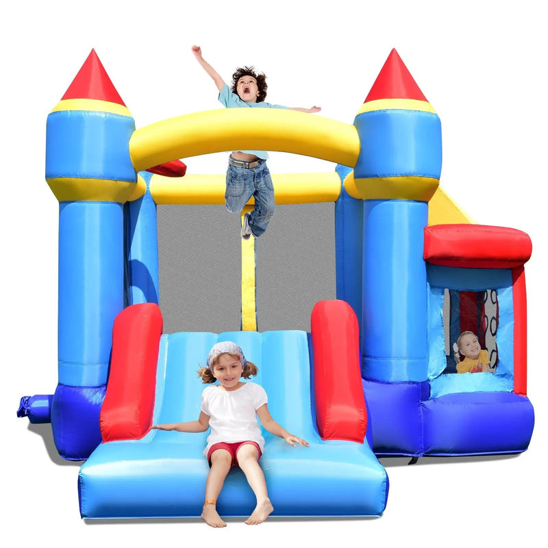 Castle Slide Inflatable Bounce House with Ball Pit and Basketball Hoop by DirectDeals