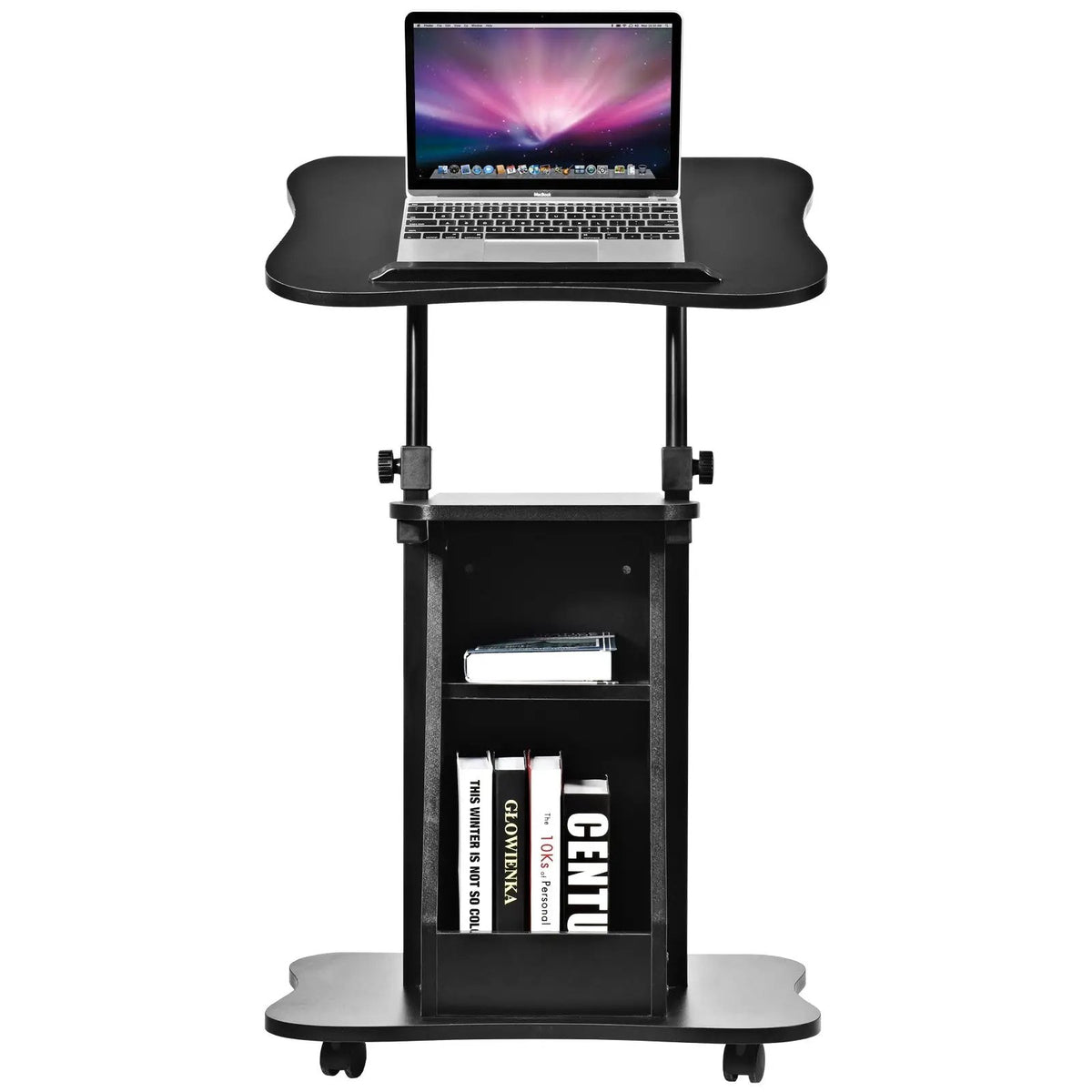 Sit-to-Stand Laptop Desk Cart Height Adjustable with Storage by DirectDeals