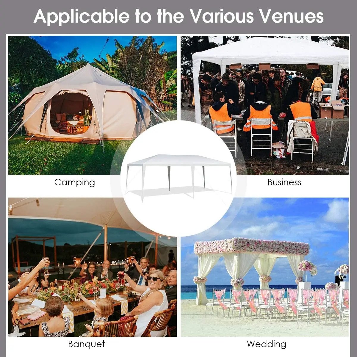 10 x 20 Feet Waterproof Canopy Tent with Tent Peg and Wind Rope by DirectDeals