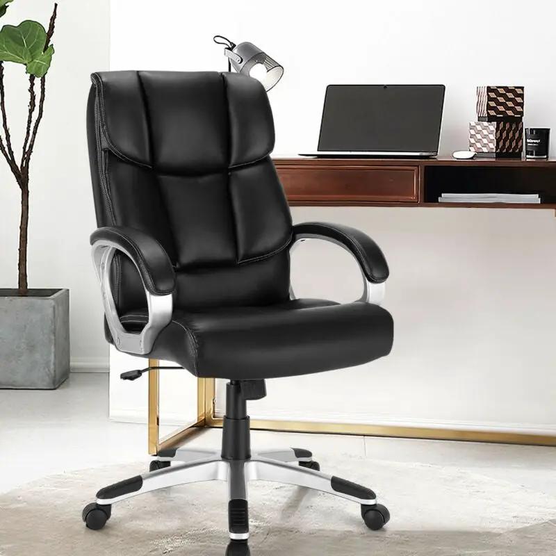 Big and Tall Adjustable High Back Leather Executive Computer Desk Chair by DirectDeals