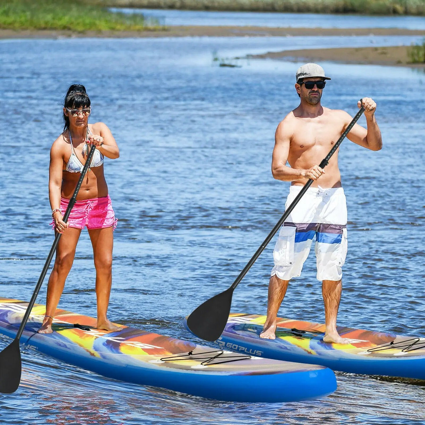 Inflatable Stand Up Paddle Board with Backpack and Aluminum Paddle Pump by DirectDeals