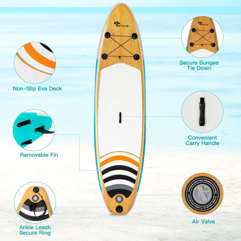 10' Inflatable Stand up Paddle Board Surfboard SUP with Bag by DirectDeals
