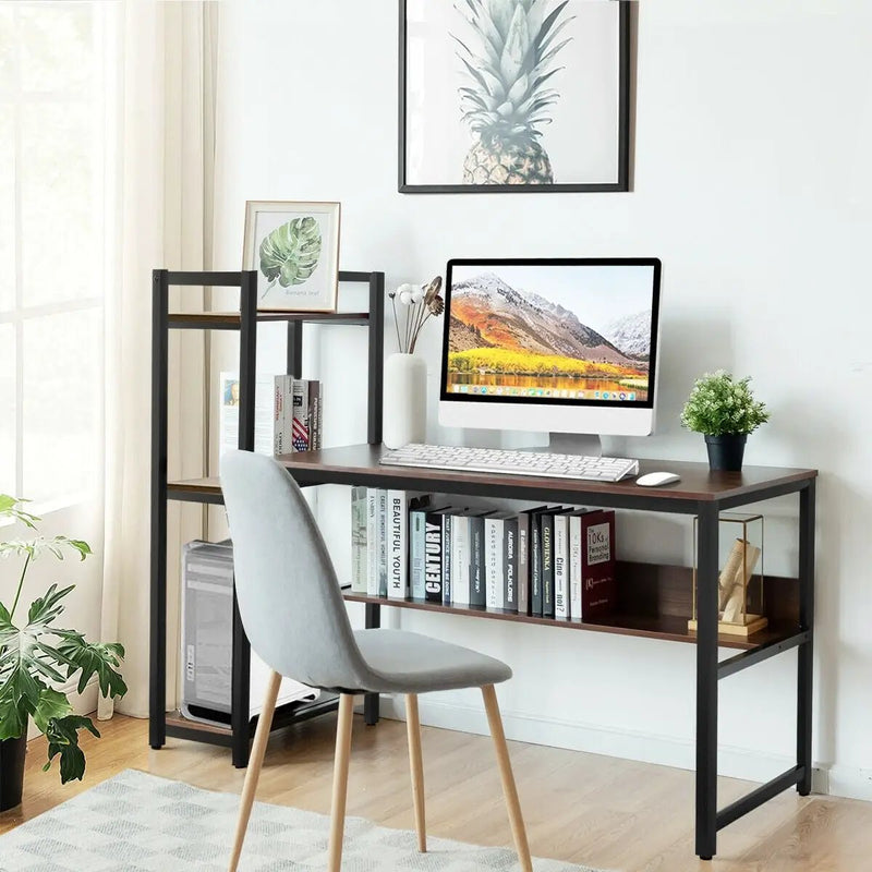 59-Inch Computer Desk Home Office Workstation 4-Tier Storage Shelves by DirectDeals