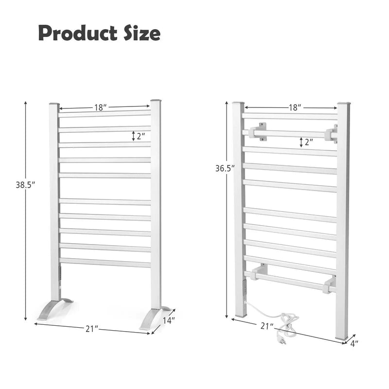 2-in-1 150W Freestanding and Wall-mounted Towel Warmer Drying Rack with Timer by DirectDeals