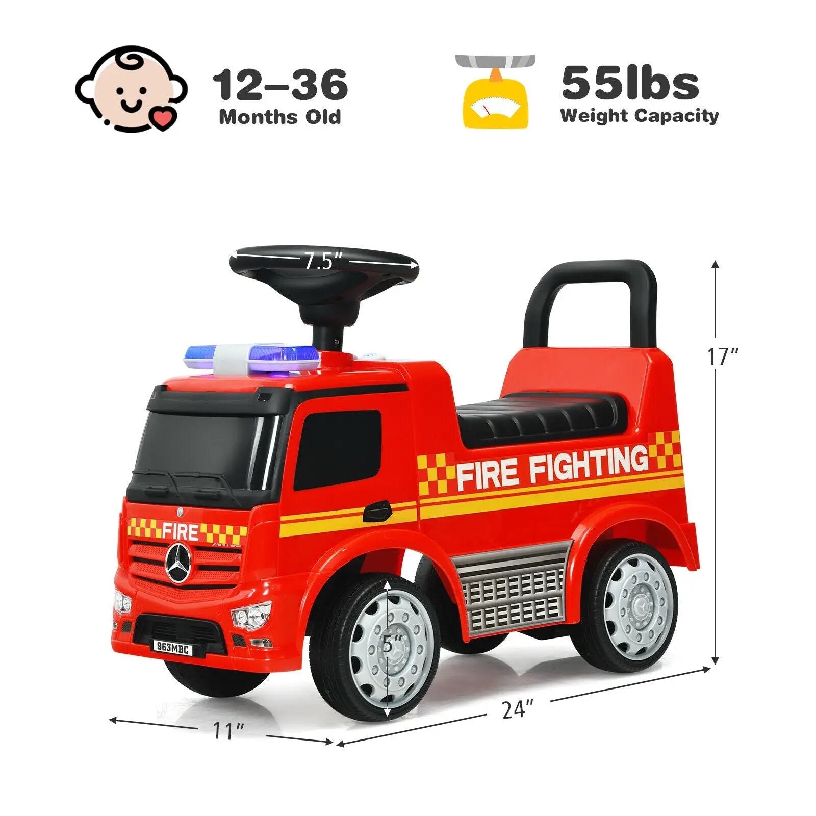 Licensed Mercedes Benz Kids Fire Engine Racer by DirectDeals
