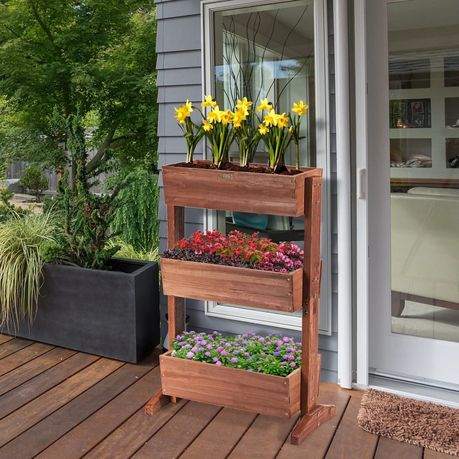 3-Tier Raised Garden Bed with Detachable Ladder and Adjustable Shelf by DirectDeals