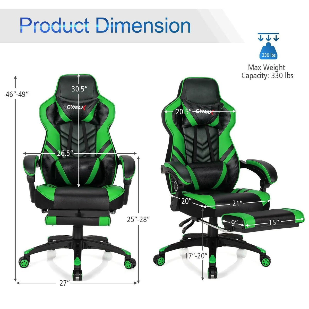 Adjustable Gaming Chair with Footrest by DirectDeals