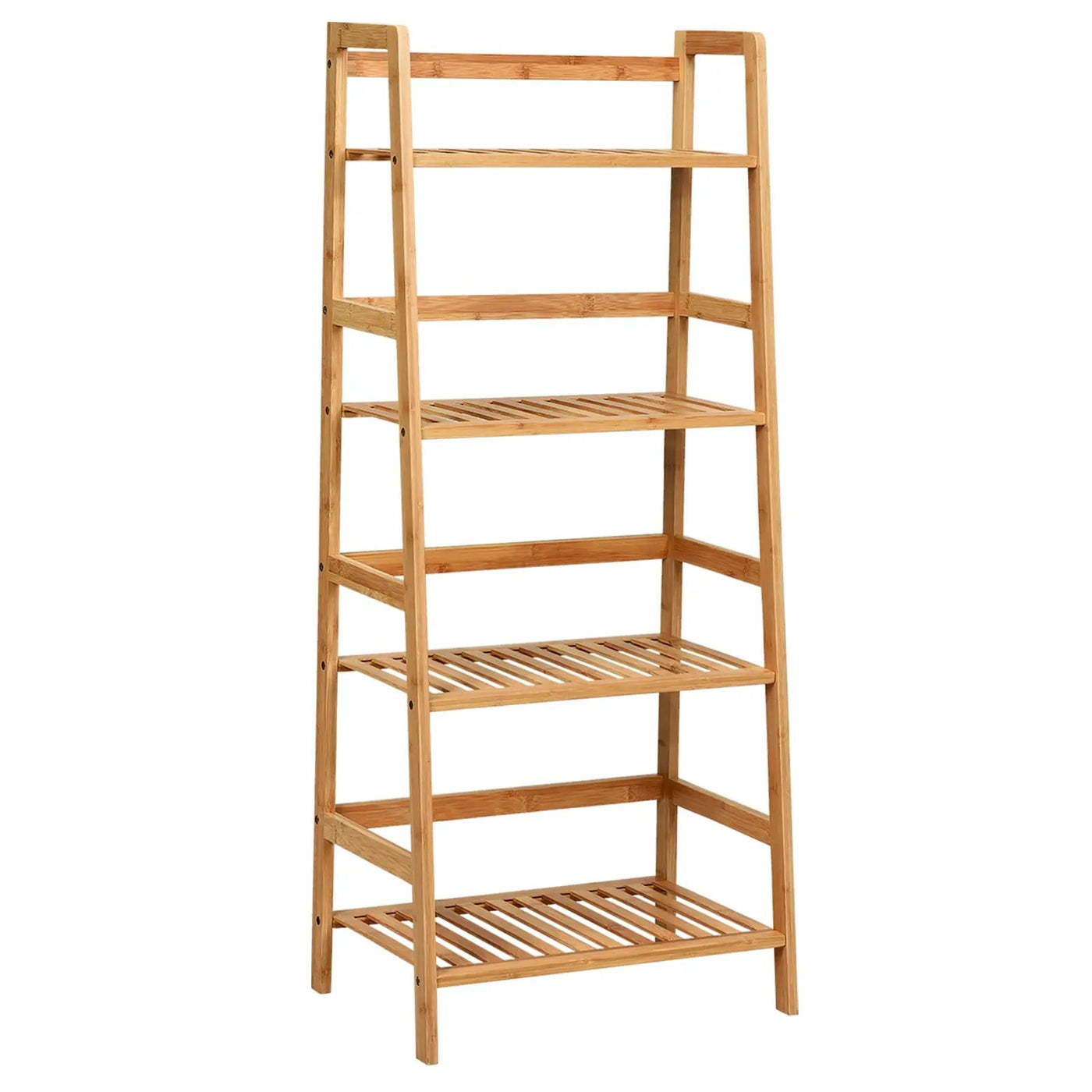 4-Tier Bamboo Plant Rack with Guardrails Stable and Space-Saving by DirectDeals
