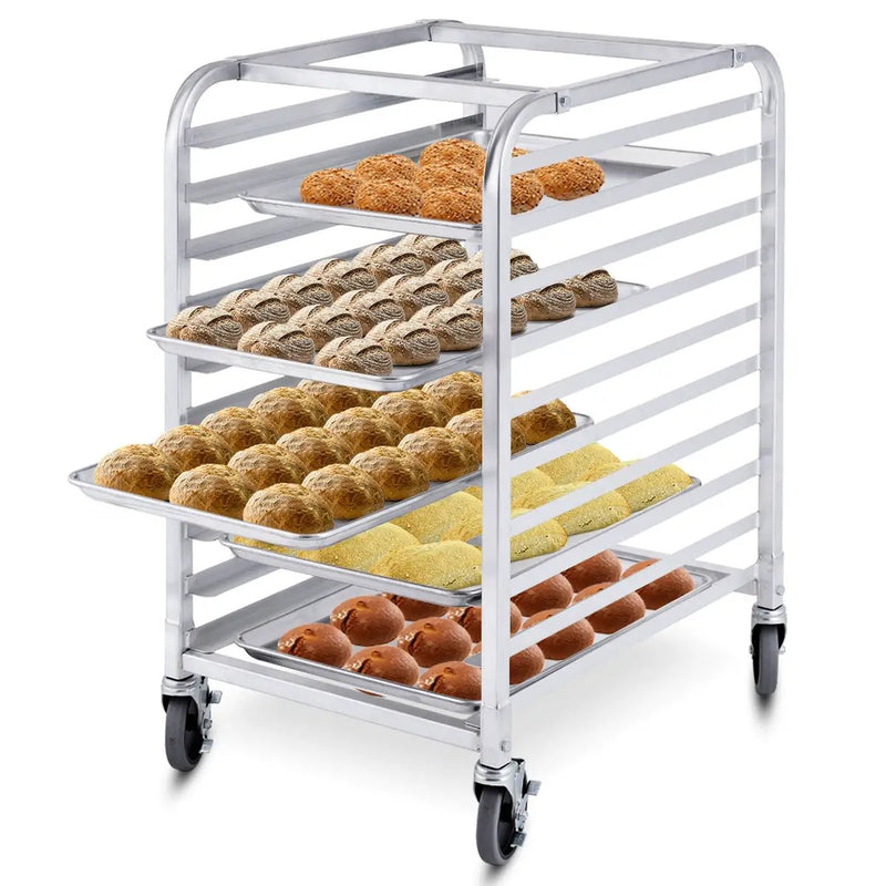 10 Sheets Aluminum Rolling Bakery Pan Rack by DirectDeals