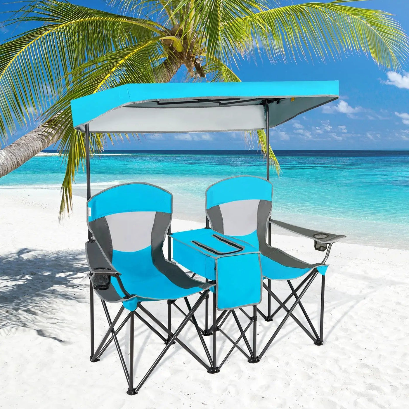 Portable Folding Camping Canopy Chairs with Cup Holder by DirectDeals