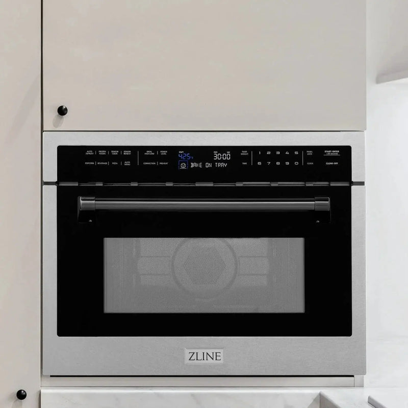 ZLINE 24” Convection Microwave, Stainless Steel, Black MWOZ-24-SS-MB by Farmhouse Kitchen and Bath