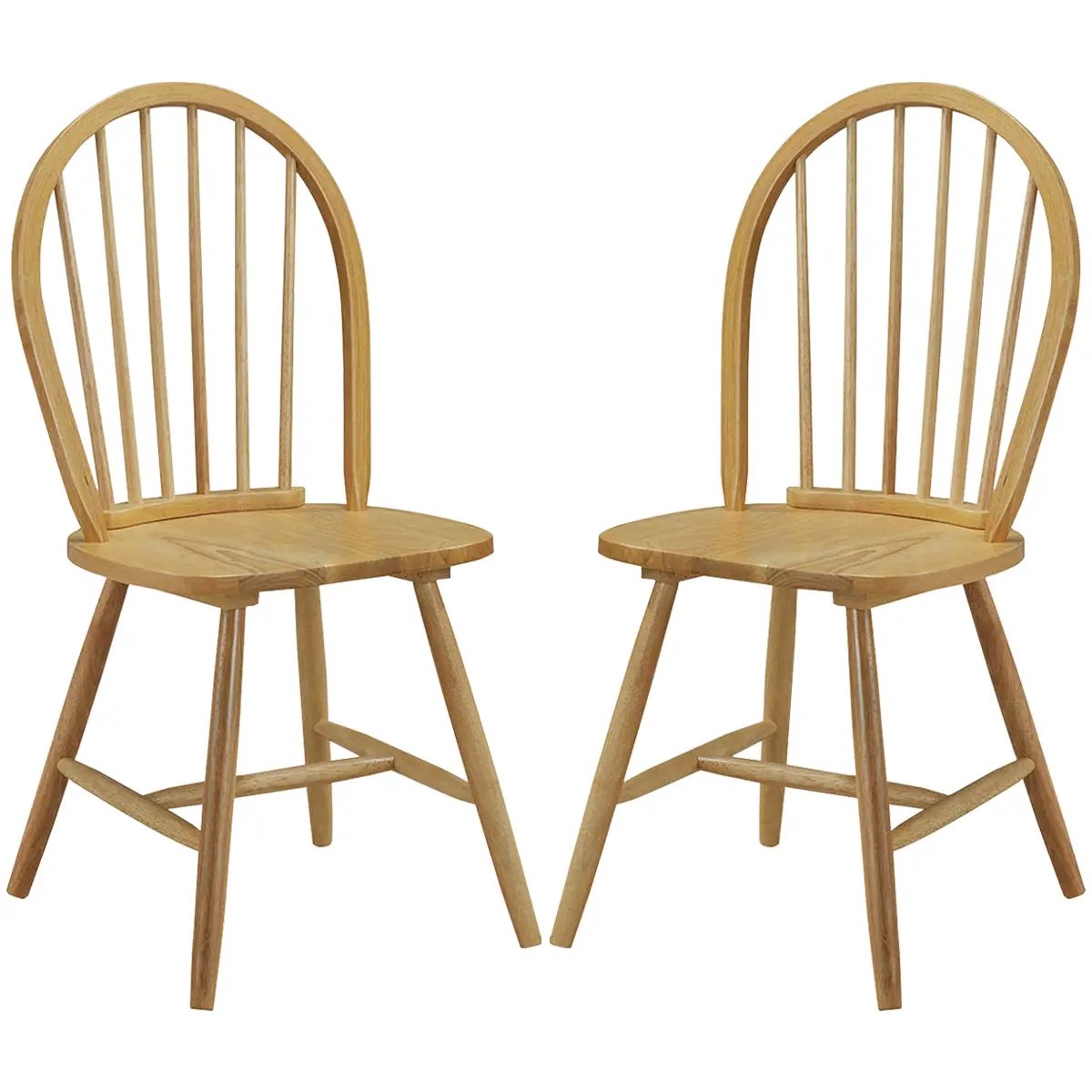 Set of 2 Vintage Windsor Wood Chair with Spindle Back for Dining Room by DirectDeals