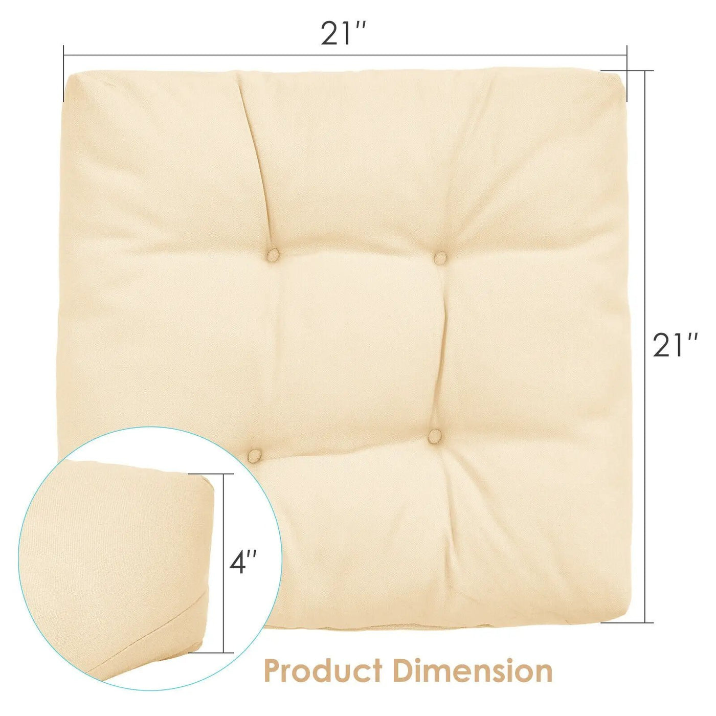 21 Inch x 21 Inch Patio Chair Seat Cushion Pads for Indoor and Outdoor by DirectDeals