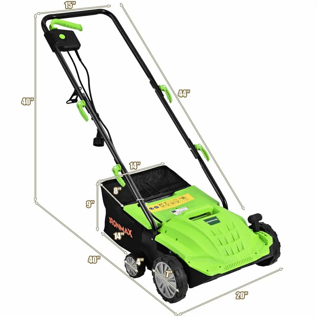 13 Inch 12 Amp Electric Scarifier with Collection Bag and Removable Blades by DirectDeals