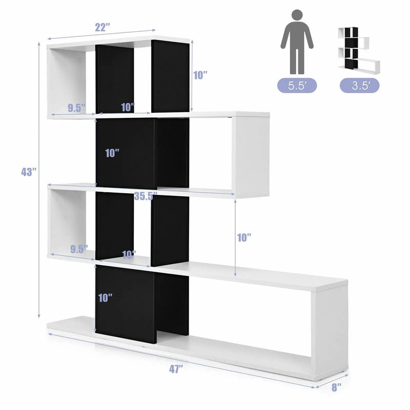 5-Tier Bookshelf Corner Ladder Bookcase with Storage Rack by DirectDeals