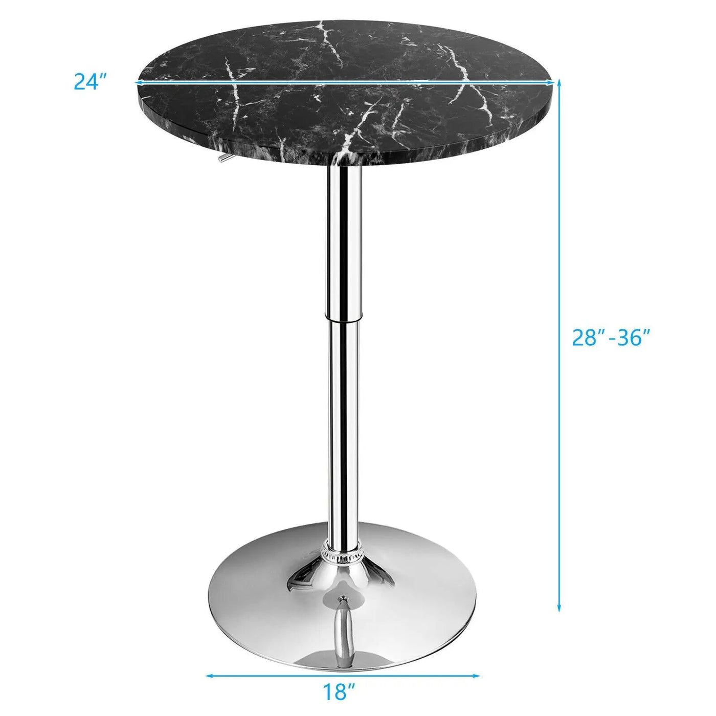 360° Swivel Cocktail Pub Table with Sliver Leg and Base by DirectDeals