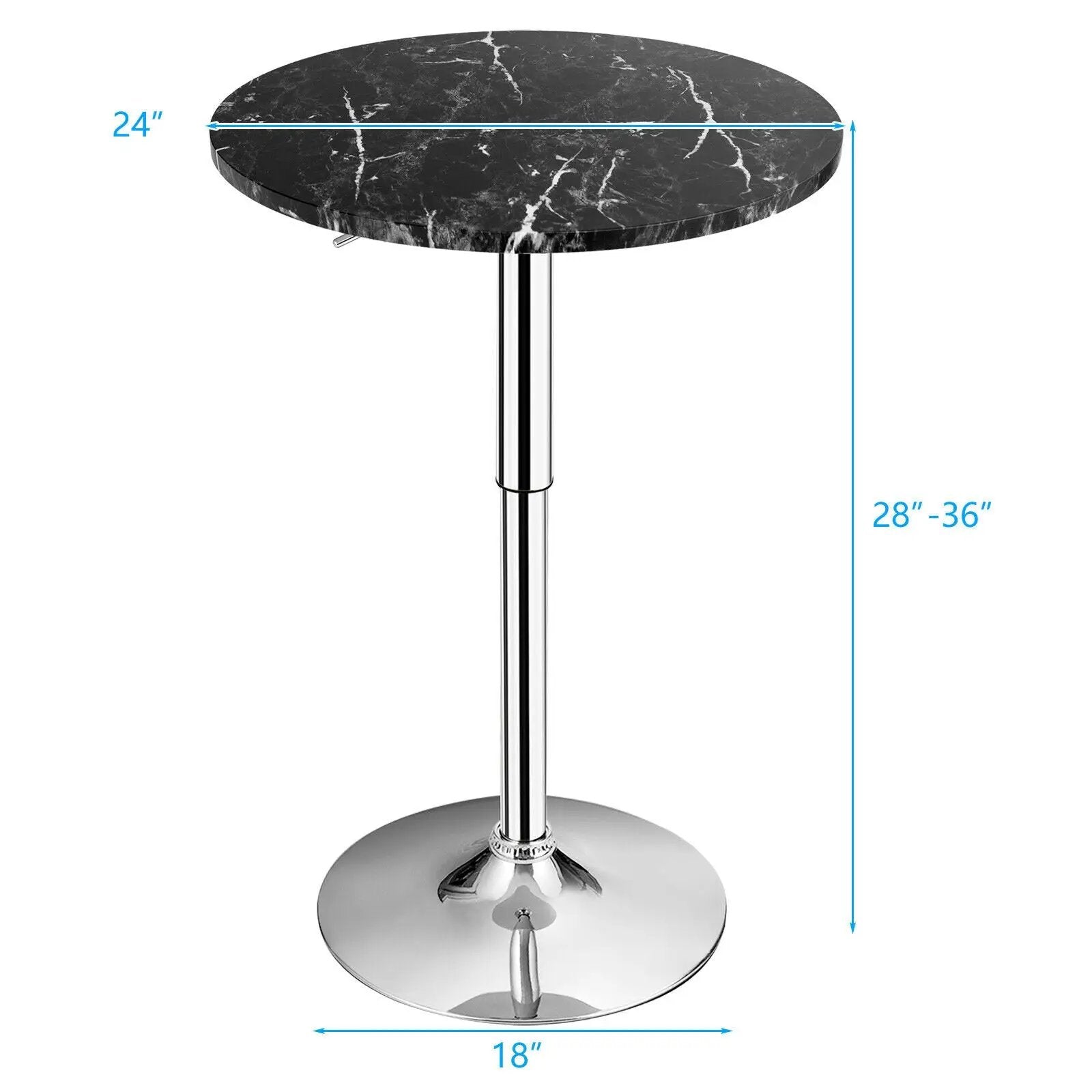 360° Swivel Cocktail Pub Table with Sliver Leg and Base by DirectDeals