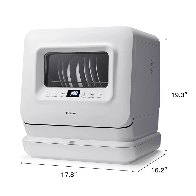 Portable Countertop Dishwasher Air Drying 5 Programs with 7.5L Water Tank by DirectDeals