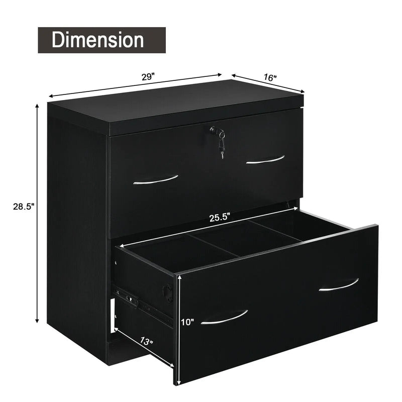 2-Drawer File Cabinet with Lock Hinging Bar Letter and Legal Size by DirectDeals