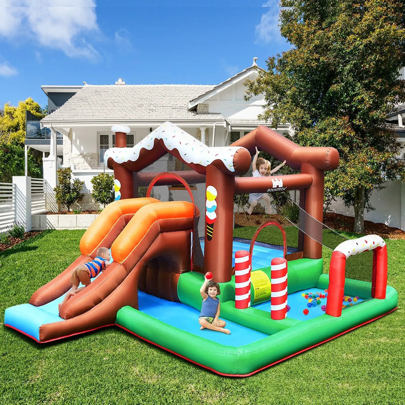 Kids Inflatable Bounce House Jumping Castle Slide Climber Bouncer Without Blower by DirectDeals