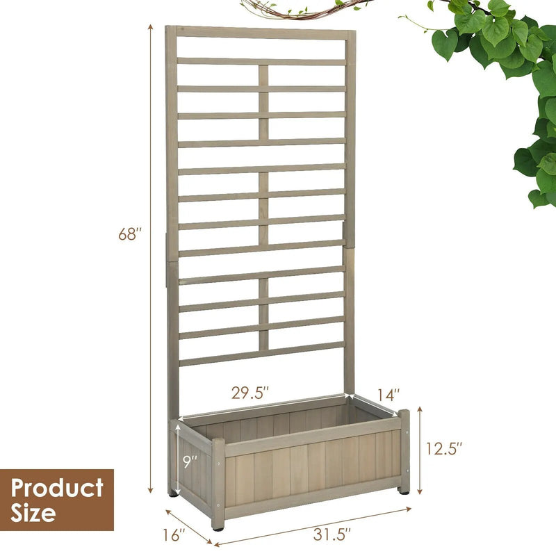 Raised Garden Bed with Trellis for Climbing Plants by DirectDeals