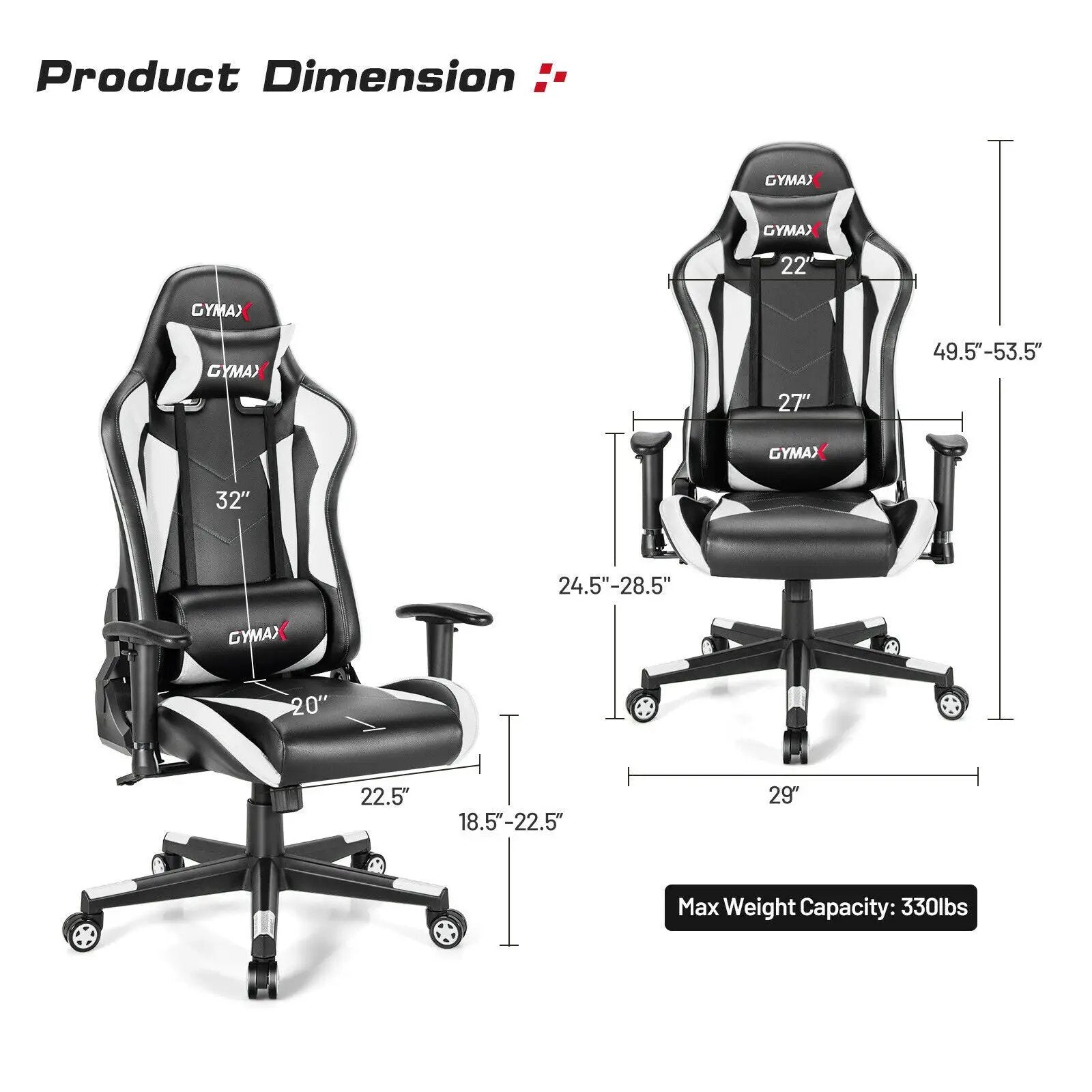 Gaming Chair Adjustable Swivel Racing Style Computer Office Chair by DirectDeals