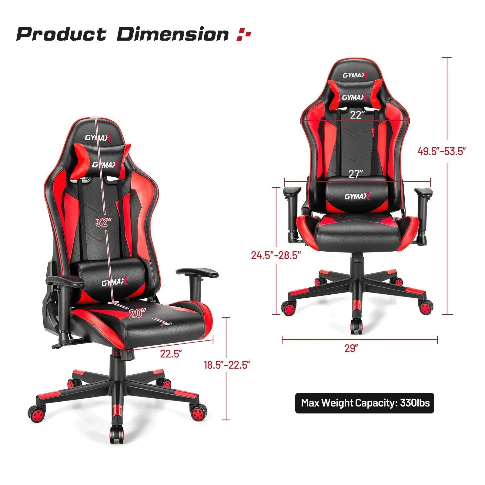 Gaming Chair Adjustable Swivel Racing Style Computer Office Chair by DirectDeals