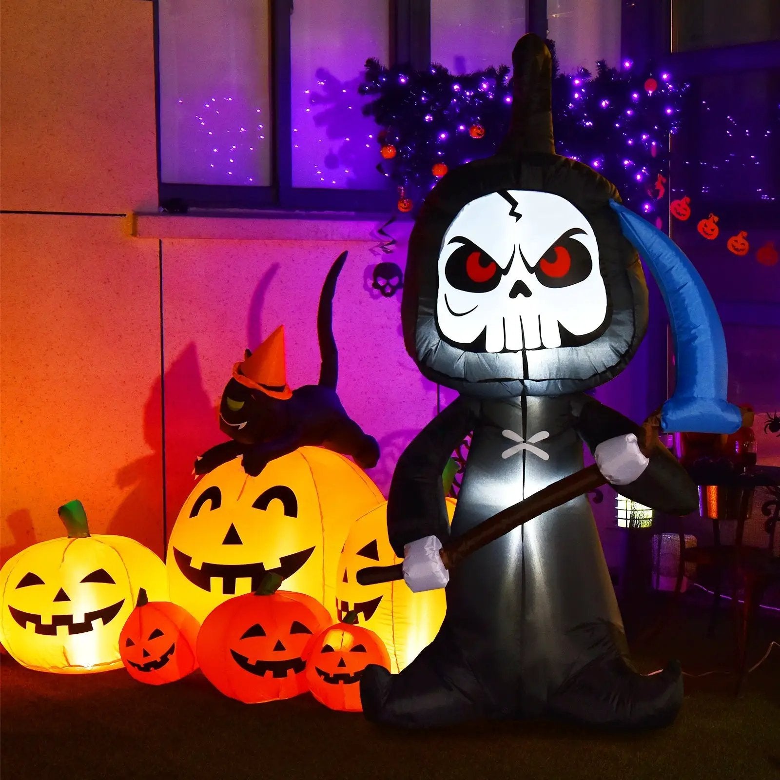 6 Feet Halloween Inflatable Decorations with Built-in LED Lights by DirectDeals