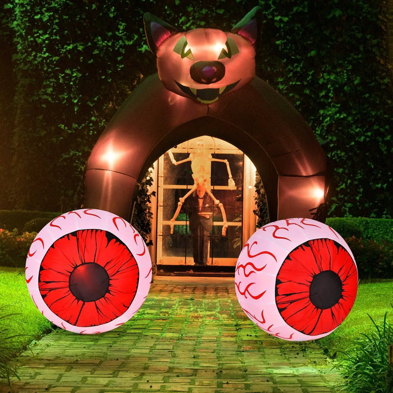 2 Pack 3 Feet Halloween Inflatable Eyeballs with Air Blower by DirectDeals