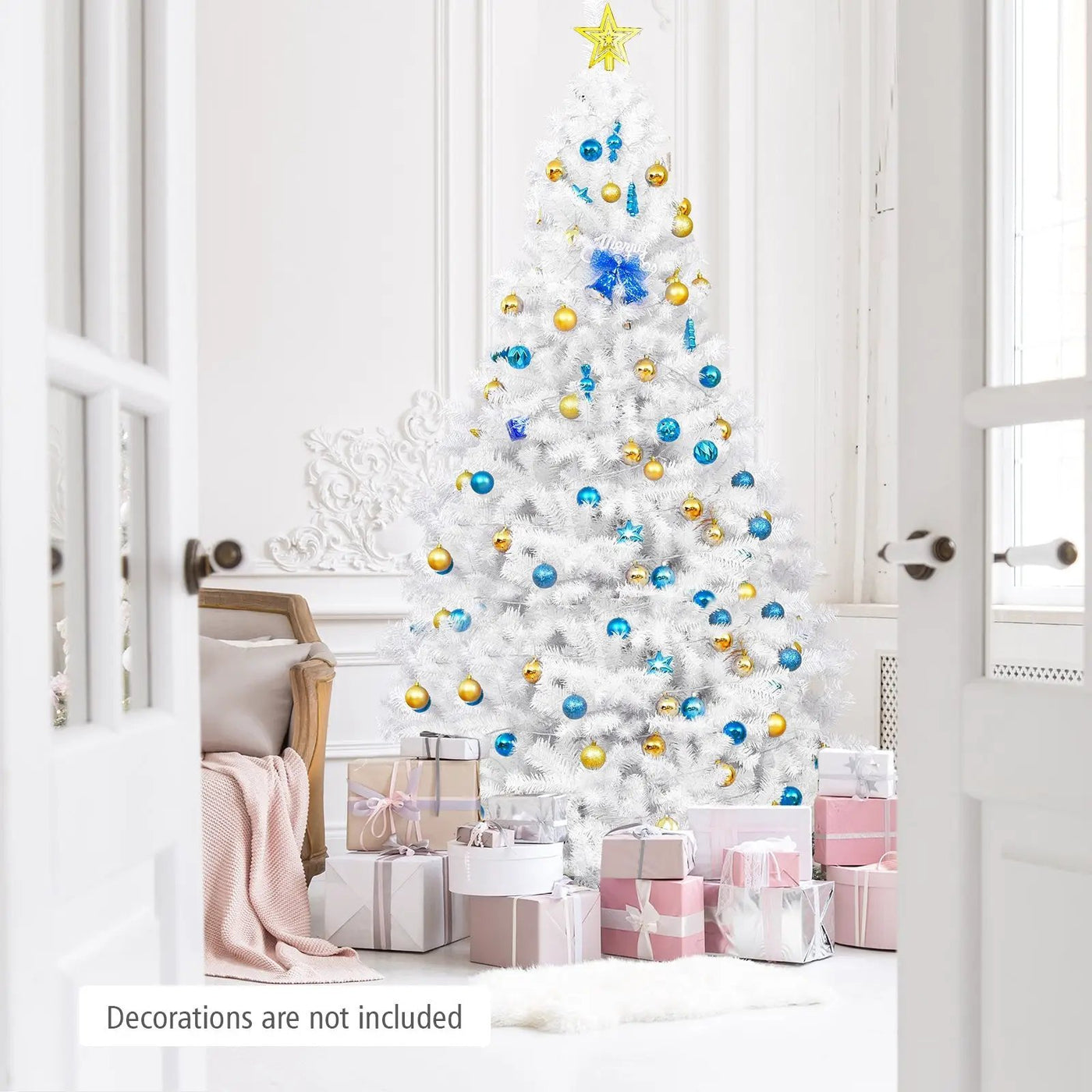 6' / 7.5' / 9' Hinged Artificial Christmas Tree with Metal Stand by DirectDeals