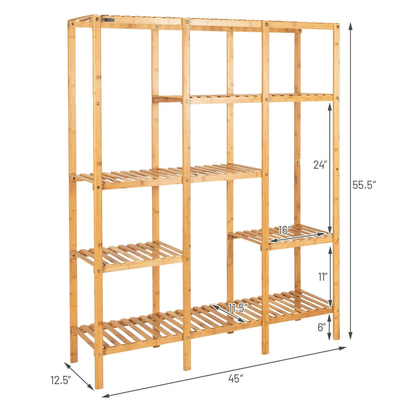 Multifunctional Bamboo Shelf Storage Organizer Rack by DirectDeals